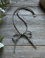 Load image into Gallery viewer, Bow Sterling Silver Multi Graduated Pearls Bead Necklace. 18 Inch. Gift
