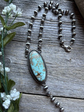 Load image into Gallery viewer, Navajo 925 Sterling Silver Royston Turquoise Pendant Rosary Necklace. 20 Inch KY