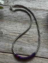Load image into Gallery viewer, Dyed Sugilite 4mm Sterling Silver Pearls Choker Bead Necklace. 16 Inch. Gift