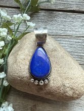 Load image into Gallery viewer, Native American Navajo Sterling Silver Lapis Pendant R Yazzie Gift