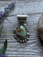 Load image into Gallery viewer, Navajo Native American Sterling Silver Turquoise Handmade Pendant R Yazzie Gift