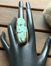 Load image into Gallery viewer, Navajo Native Sterling Silver Number 8 Turquoise Adjustable Ring Leslie Nez Gift