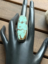 Load image into Gallery viewer, Navajo Native Sterling Silver Number 8 Turquoise Adjustable Ring Leslie Nez Gift