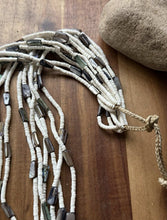 Load image into Gallery viewer, Native American Sterling Silver White Brown Heishi Shell Jackla Bead Necklace 32