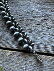 Sterling Silver 5mm 6mm 8mm Pearls Bead Bracelet. 7 Inch