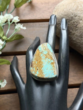 Load image into Gallery viewer, Navajo Native Sterling Silver Number 8 Turquoise Adjustable Ring Leslie Nez Gift