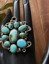 Load image into Gallery viewer, Native American Sterling Silver Blue Turquoise Ring. Size 9.5 Geneva