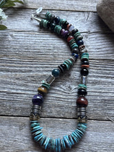 Load image into Gallery viewer, Tommy Rosita Singer T R Sterling Silver Blue Turquoise Bead Necklace 20 Inch