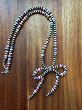 Load image into Gallery viewer, Sterling silver pink conch bow necklace 25 inch