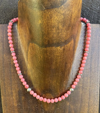 Load image into Gallery viewer, Tommy Rosita Singer T R Sterling Silver Pink Choker Bead Necklace 15 Inch