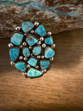 Load image into Gallery viewer, Navajo sterling silver turquoise  ring adjustable