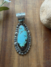 Load image into Gallery viewer, Navajo Sterling Silver Blue Turquoise Handmade Pendant K Yazzie Gift