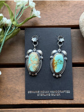 Load image into Gallery viewer, Navajo 925 Sterling Silver Royston Turquoise Earrings KY Southwestern