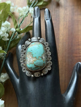 Load image into Gallery viewer, Navajo Sterling Silver Turquoise Adjustable Ring Etta Enditto Gift