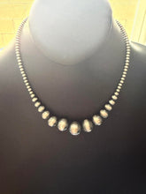 Load image into Gallery viewer, Sterling silver graduated 4mm to 16 mm bead necklace
