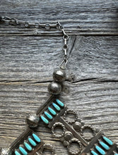 Load image into Gallery viewer, Native American Navajo Sterling Silver Turquoise Pearls Bead Necklace L By Joe