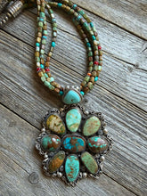 Load image into Gallery viewer, Navajo sterling silver royston turquoise pendant necklace