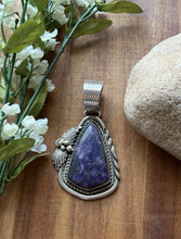 Load image into Gallery viewer, Native American Sterling Silver Purple Charoite Pendant. LC