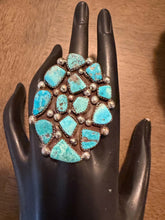 Load image into Gallery viewer, Navajo sterling silver turquoise  ring adjustable