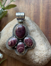 Load image into Gallery viewer, Native American Navajo Sterling Silver Purple Spiny Oyster Pendant Etta Enditto