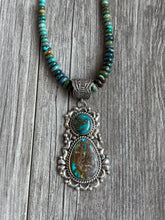 Load image into Gallery viewer, Handmade Navajo Turquoise &amp; Sterling Silver Pendent.
With Turquoise Necklace