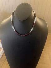 Load image into Gallery viewer, Sterling silver purple spiny oyster wb turquoise bead necklace 18 inch