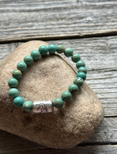 Load image into Gallery viewer, Kokopelli Green Turquoise 7 Inch Stretch Stretchy Elastic Bead Bracelet Gift