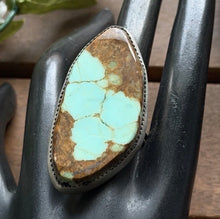 Load image into Gallery viewer, Navajo Native Sterling Silver Number 8 Turquoise Adjustable Ring Leslie Nez Gift