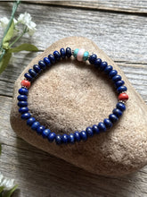Load image into Gallery viewer, Lapis Multi Stone 6.5 Inch Stretch Elastic Stretchy Bead Bracelet Gift