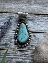 Load image into Gallery viewer, Navajo Native American Sterling Silver Turquoise Handmade Pendant R Yazzie Gift