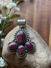 Load image into Gallery viewer, Native American Navajo Sterling Silver Purple Spiny Oyster Pendant Etta Enditto