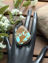 Load image into Gallery viewer, Navajo Native Sterling Silver Number 8 Turquoise Adjustable Ring Leslie Nez Gift