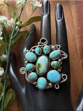 Load image into Gallery viewer, Native American Sterling Silver Blue Turquoise Ring. Size 9.5 Geneva