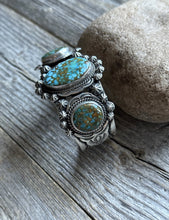 Load image into Gallery viewer, Navajo Native Sterling Silver Kingman Turquoise Cuff Bracelet J Nelson