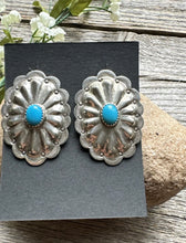 Load image into Gallery viewer, Navajo Native American Sterling Silver Turquoise Stud Earrings DM