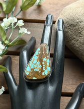 Load image into Gallery viewer, Navajo Native Sterling Silver Number 8 Turquoise Adjustable Ring Leslie Nez Gift