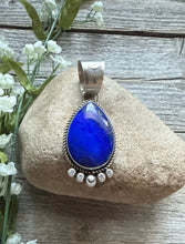 Load image into Gallery viewer, Native American Navajo Sterling Silver Lapis Pendant R Yazzie Gift