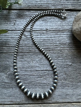 Load image into Gallery viewer, Graduated 925 Sterling Silver Pearls 4mm-8mm Bead Necklace 16 Inch