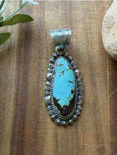 Load image into Gallery viewer, Navajo Sterling Silver Blue Turquoise Handmade Pendant K Yazzie Gift