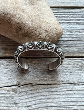 Load image into Gallery viewer, Navajo Native American Sterling Silver Star Stacker Cuff Bracelet H Happy Piasso