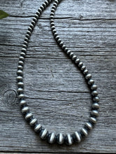 Load image into Gallery viewer, Graduated 925 Sterling Silver Pearls 4mm-8mm Bead Necklace 24 Inch