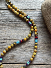 Load image into Gallery viewer, Bumblebee Jasper Multi Stone Color Sterling Silver Bead Necklace. 18 inch Gift