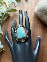 Load image into Gallery viewer, Navajo Sterling Silver Royston Turquoise Adjustable Ring Etta Enditto Gift