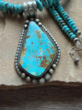 Load image into Gallery viewer, Navajo sterling silver turquoise pendant necklace etta Endito