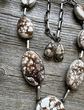 Load image into Gallery viewer, Native American Navajo Sterling Silver Brown Wild Horse Chain Lariat Necklace JP