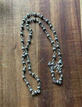 Load image into Gallery viewer, Sterling Silver 4mm Pearls Rosary Bead Necklace. 18 Inch.