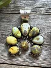 Load image into Gallery viewer, Navajo Sterling Silver Green Palomino Turquoise Naja Pendant Handmade KY