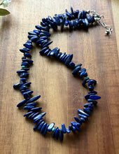 Load image into Gallery viewer, Sterling Silver Lapis Nuggets Turquoise Bead Necklace. 18 inch. Gift