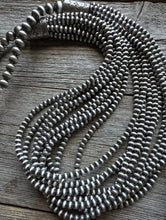 Load image into Gallery viewer, 4mm Multi 10 Strand 925 Sterling Silver Oxidized Pearls Bead Necklace 24 Inch