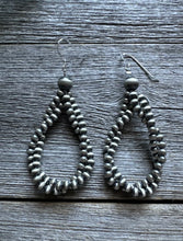 Load image into Gallery viewer, Sterling Silver 4mm Pearls Twisted Loop Earrings. 3 Inch